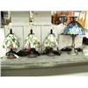 Image 1 : Lot of 9 tiffany style lamps: 8 small, 1 large (223)