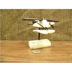 Ivory and baleen Cessna 185 on bone base by Alkaloke Ltd. (223)