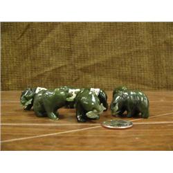 Lot of 7 jade bears with fish (195)