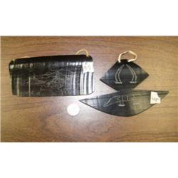 Scrimshawed bowhead baleen by Jamie Smith '97 and scrimshawed baleen ulu (2)