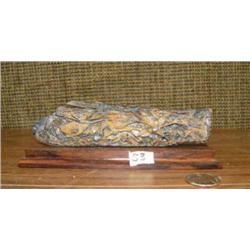 Fossilized mammoth bark relief carved with hummingbirds (2)