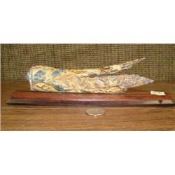 Fossilized mammoth bark relief carved with owls (2)