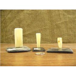 Lot of 3 baleen and ivory bud vases (2)
