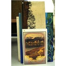 Lot of 4: 3 originals on canvas and KHAR print (2)