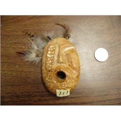 Soapstone face with feather by Tim (3)