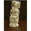 Image 3 : Ivory carving by Iglaak with ivory walrus, whales, AK Native faces, dancer (3)