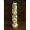 Image 4 : Ivory carving by Iglaak with ivory walrus, whales, AK Native faces, dancer (3)