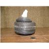 Image 1 : Large baleen basket with ivory polar bear finial and bottom by Marylyn Hank, Pt. Hope, AK 4" wide, 5