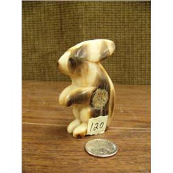 Fossilized ivory rabbit 3" tall, 2" wide (3)