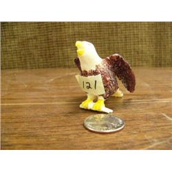 Ivory eagle with fish in talons, all one piece, 3" long (3)
