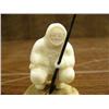 Image 3 : Initialed ivory hunter on bone base with baleen spear 2.5" tall (3)