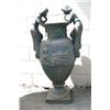 Image 1 : Cast iron urn with 2 ladies 24" wide, 43"tall (1)
