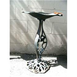 29" tall cast iron bird bath (1)