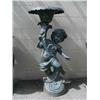 Image 1 : 53" tall angel holding flower shaped urn (1)