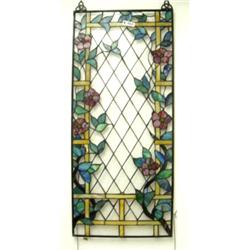36.5"x16" stained glass window with vines and textured glass (4)