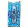 Image 1 : Aqua and blue stained glass window 36"x18" (4)