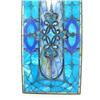 Image 3 : Aqua and blue stained glass window 36"x18" (4)
