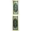 Image 1 : Lot of 2: 36.5"x14" beveled glass, with blue, green and jewels, stained glass windows (4)