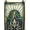 Image 2 : Lot of 2: 36.5"x14" beveled glass, with blue, green and jewels, stained glass windows (4)