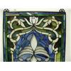 Image 2 : 33.25"x20" stained glass window with blue, green and jewels (4)