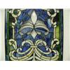 Image 3 : 33.25"x20" stained glass window with blue, green and jewels (4)