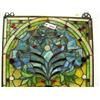 Image 2 : 34"x16.5" stained glass window with amber, blue and green glass (4)