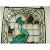 Image 2 : 33.75"x19.5" stained glass window of peacock with green and clear beveled glass (4)