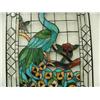 Image 3 : 33.75"x19.5" stained glass window of peacock with green and clear beveled glass (4)