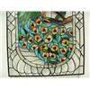 Image 4 : 33.75"x19.5" stained glass window of peacock with green and clear beveled glass (4)