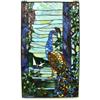 Image 1 : 33.25"X19.25" stained glass window with peacock and blue and green glass (4)
