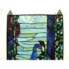 Image 2 : 33.25"X19.25" stained glass window with peacock and blue and green glass (4)