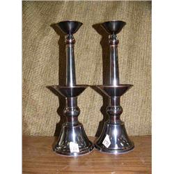 Pair of metal candle stick holders (8888)