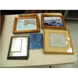 Lot of framed art and frames (2)