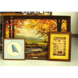 Lot of 3: framed art (2)