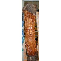 CHOICE on 4 carved faces from logs (4)