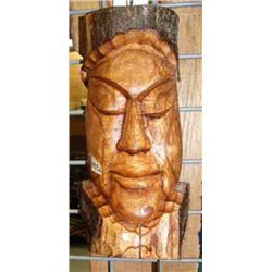 CHOICE on 4 carved faces from logs (4)