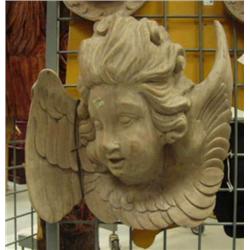 CHOICE On 4 white washed angels: Large angel head with wings (4)