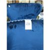 Image 2 : Blue Velvet Button Trim Wingback Chairs - Pair