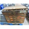 Image 1 : Wooden 6 Drawer Bin Cabinet w/Brass/Asst. Fittings/Hardware