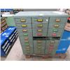 Image 1 : Green Metal 28 Drawer Parts Bin Cabinet w/Asst. Plumbing Hardware