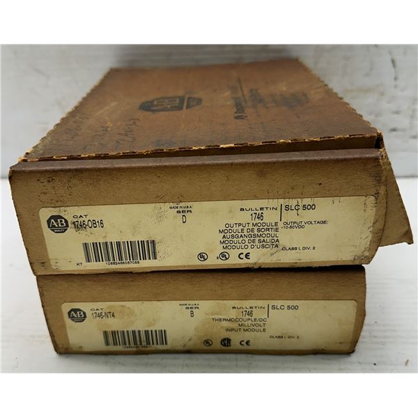 Lot of (2) Misc. Allen Bradley Modules #1746-OB16 & #1746-NT4