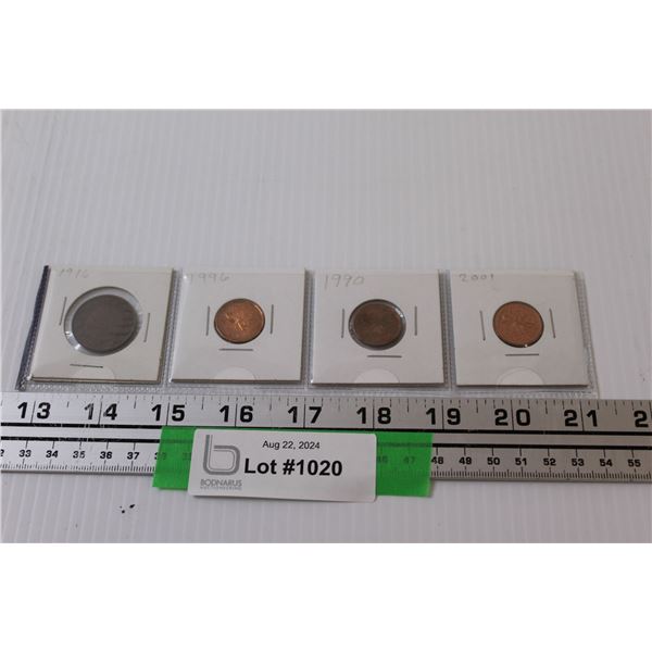 Canadian Penny Collection: 1916, 1996, 1990, 2001