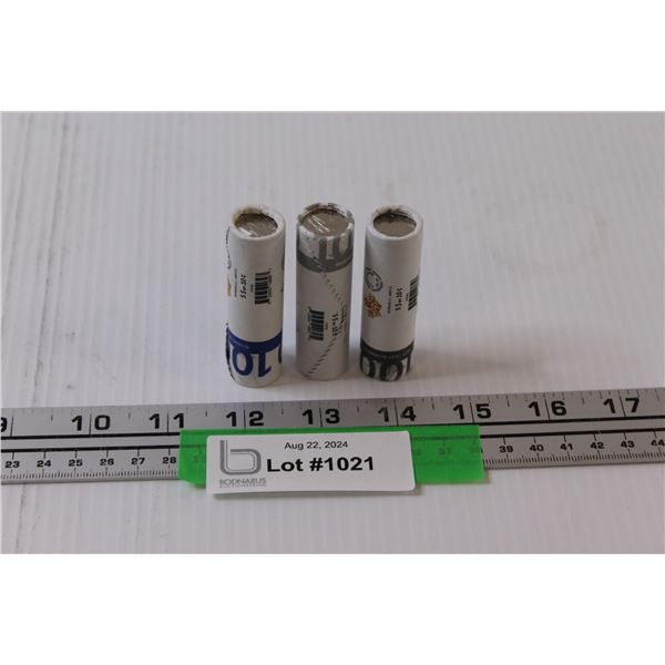 (3) Canadian Blue Nose Special Wrapped 10 Cent Rolls