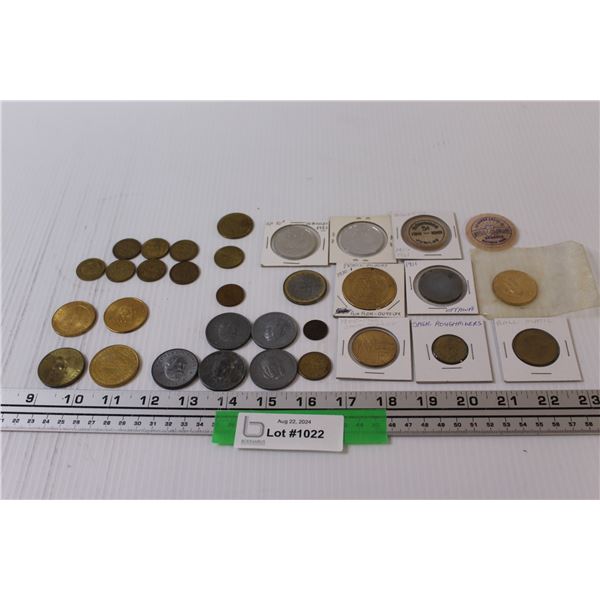 (30+) Assorted Coin Tokens