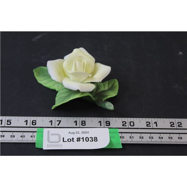 White Rose Porcelain Figurine - 2" x 4"