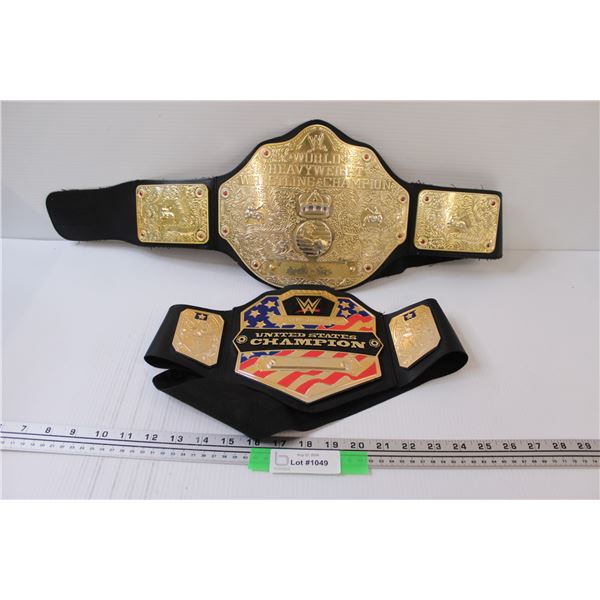 (2) Children's Mattel WWE Wrestling Belts Replicas