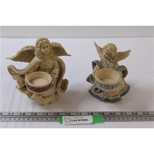 (2) Sarah's Angels Tealight Candle Holder Figurines