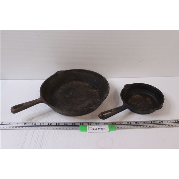 (2) Cast Iron Frying Pans: 10" & 6"