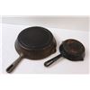 Image 4 : (2) Cast Iron Frying Pans: 10" & 6"