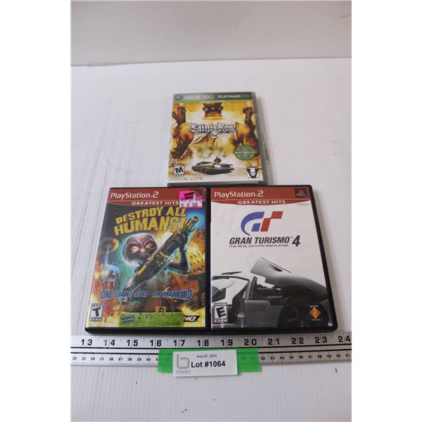 (2) PlayStation 2 Video Games & Xbox 360: Destroy All Humans, Gran Turismo 4 , Saints Row 2